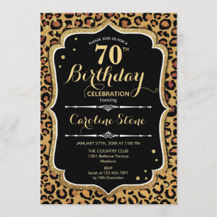 Convites Aniversário de 70 - Impressão Leopardo