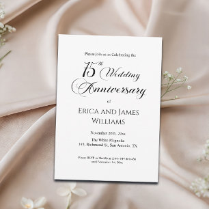Convites Aniversário de 75 anos de Casamento Roteiro Elegan