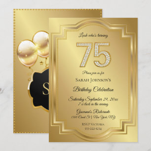 Convites Aniversário de 75 anos de Ouro & Diamantes