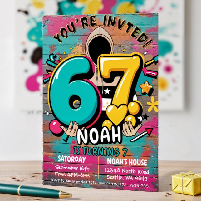 Convites Aniversário de 7 anos (Criador carregado)