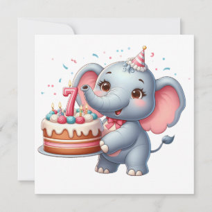 Convites Aniversário de 7 anos do Elefante Fofo