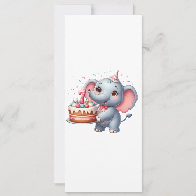 Convites Aniversário de 7 anos do Elefante Fofo (Frente)