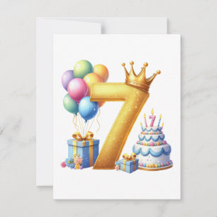Convites Aniversário de 7 anos dourado