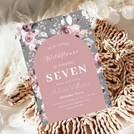 Convites Aniversário de 7 de flor selvagem