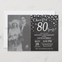 Aniversário de 80 anos de Casamento Quadro Negro P