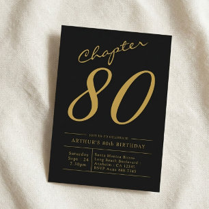 Convites Aniversário de 80 anos do Pai, 80 Anos, Festa Pret