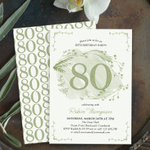 Aniversário de 80 anos Green Dainty Wildflower Núm