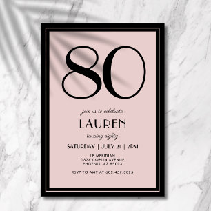 Convites Aniversário de 80 anos Mulheres Moderno Minimalist