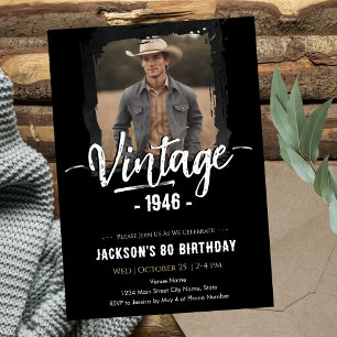 Convites Aniversário de 80 anos Vintage