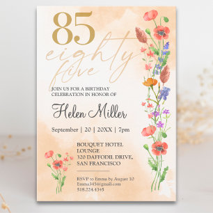 Convites Aniversário de 85 anos da delicada flor silvestre