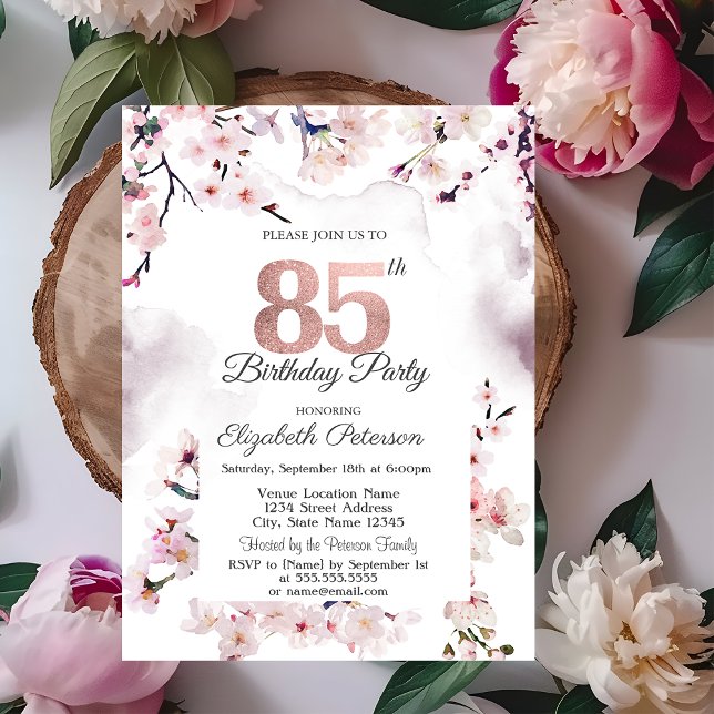 Convites Aniversário de 85 anos da Flor de Cerejeira (Criador carregado)