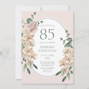 Convites Aniversário de 85 anos Tropical Floral