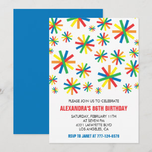 Convites Aniversário de 86 anos Classic Confetti