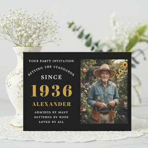 Convites Aniversário de 90 anos 1936 Foto Personalizada em 