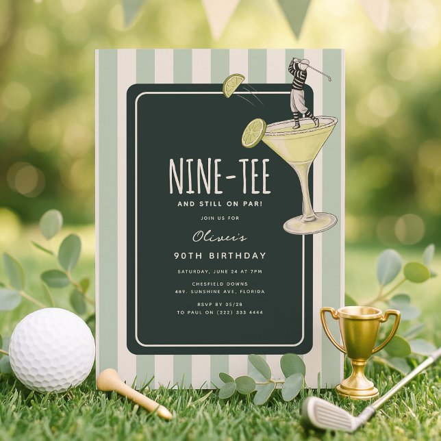 Convites Aniversário de 90 anos com tema de Golfe Mojito (Criador carregado)