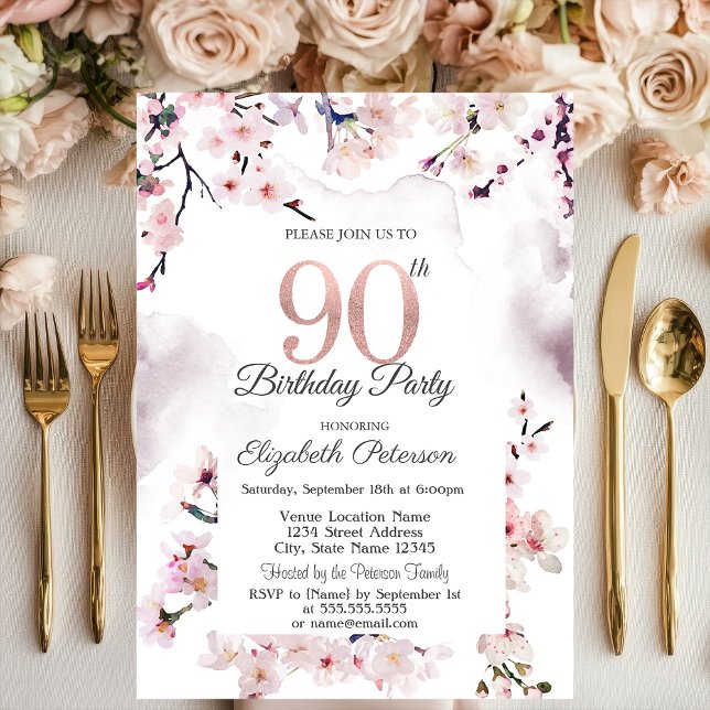 Convites Aniversário de 90 anos da Cerejeira em Flor (Criador carregado)
