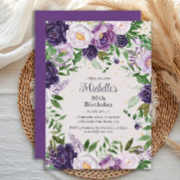 Aniversário de 90 anos Elegante Lavanda Roxa Flora