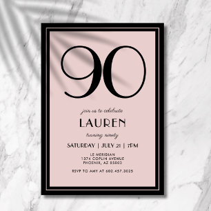 Convites Aniversário de 90 anos Mulheres Moderno Minimalist