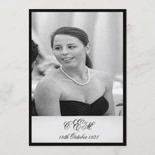 Convites Aniversário de 90 Birthday Elegant Photo Monogram