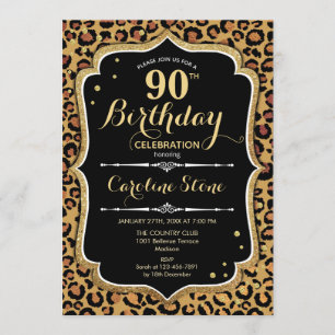 Convites Aniversário de 90 - Impressão Leopardo