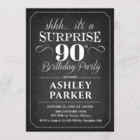 Aniversário de 90 Surpresa - Preto para Painéis Al