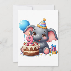 Convites Aniversário de 9 anos do Elefante Fofo