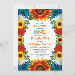 Convites Aniversário de Abóbora Floral de outono