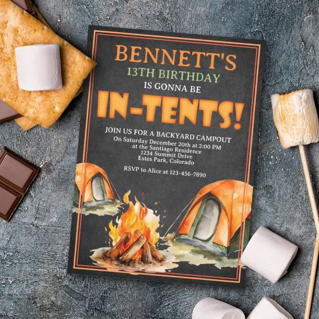 Convites Aniversário de acampamento (Criador carregado)