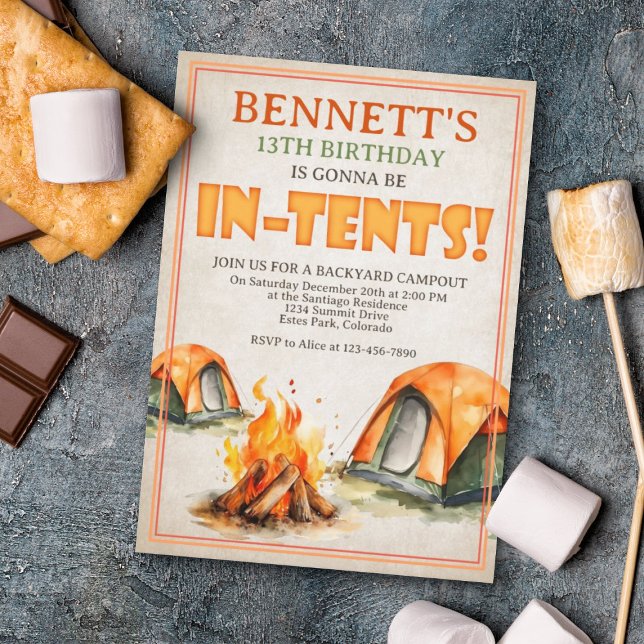 Convites Aniversário de acampamento (Criador carregado)