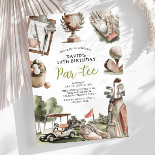 Convites Aniversário de Adulto de Golfe ao Ar Livre Masculi