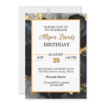 Aniversário de Adulto Floral Dourado e Preto