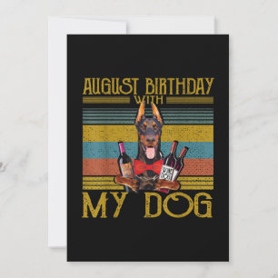 Convites Aniversário de Agosto Com Meu Cachorro Doberman Pi