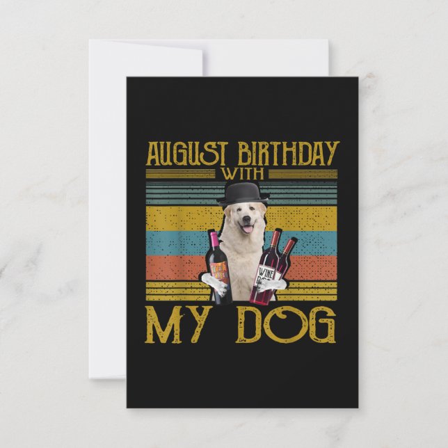 Convites Aniversário de Agosto com meu cachorro Great Pyren (Frente)