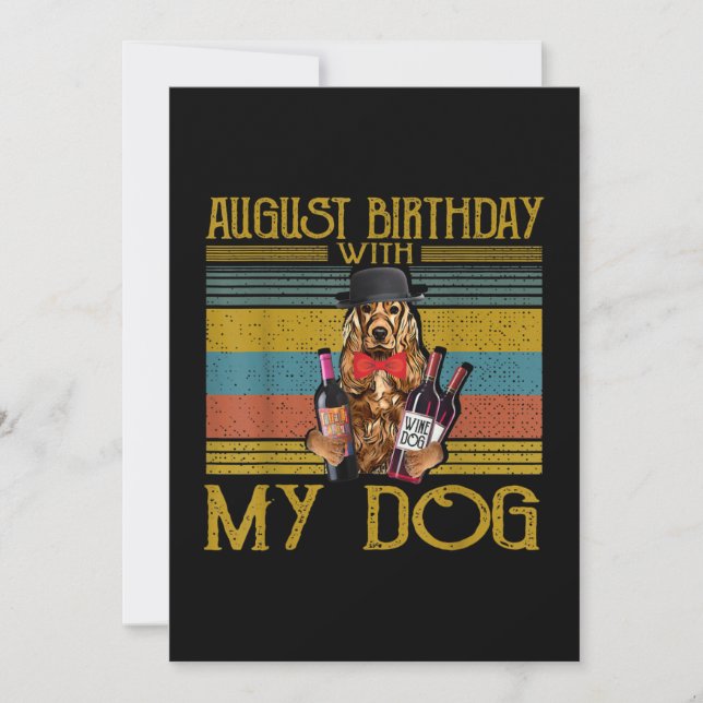 Convites Aniversário de Agosto com o Meu Cachorro Setter Ir (Frente)