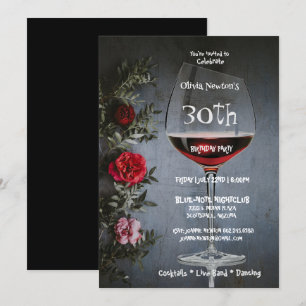 Convites Aniversário De aniversário de 21 anos E Rosa verme