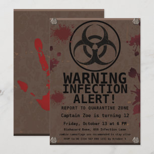 Convites Aniversário de Apocalipse Zumbi   Biohazard de Hal