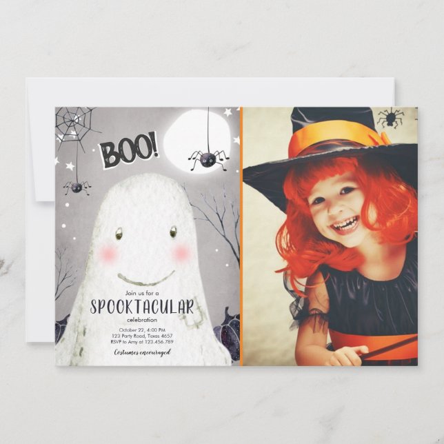 Convites Aniversário de Aranha do Fantasma do Fantasma do H (Frente)