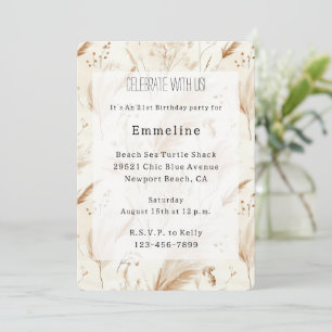 Convites Aniversário de Areia de Creme de Praia