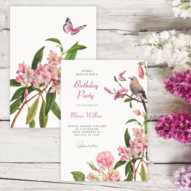 Convites Aniversário de arte de aves (Criador carregado)