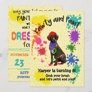 Convites Aniversário de Arte de Ponteiro de Curto-Alvorada 