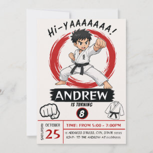 Convites Aniversário de artes marciais de Karatê pessoal