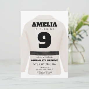 Convites Aniversário de Artes Marciais Uniforme Branco Kara