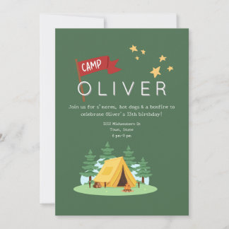 Convites Aniversário de Aventura ao Ar Livre de Campanha