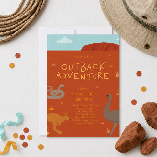 Convites Aniversário de Aventura no Outback