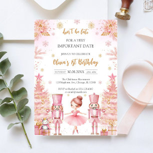Convites Aniversário de Bailarina com Laços Rosa Marrom Fan