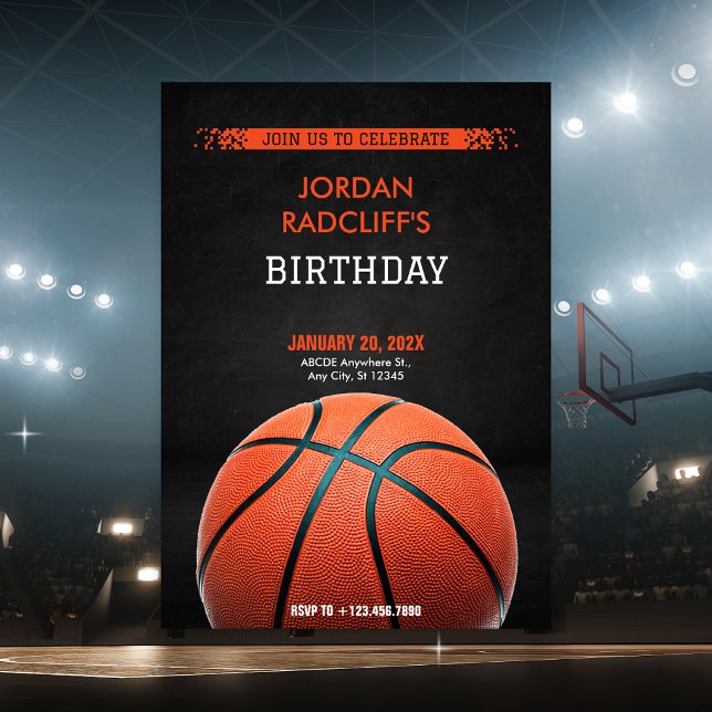 Convites Aniversário de Basquete (Criador carregado)