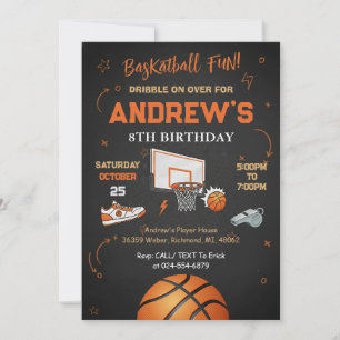 Convites Aniversário de Basquete de Criança Pessoal