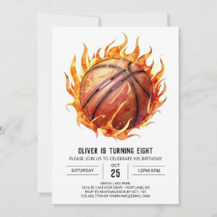 Convites Aniversário de Basquete Elegante Personalizado Net