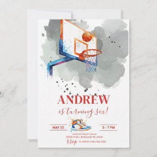 Convites Aniversário de Basquete Esportivo Personalizado