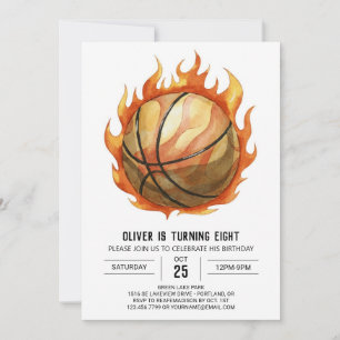 Convites Aniversário de Basquete Personalizado de Diversão